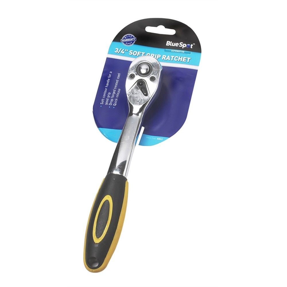 1/2″ Drive Soft Grip Ratchet (72 Teeth) – BlueSpot – Lifetime Guarantee