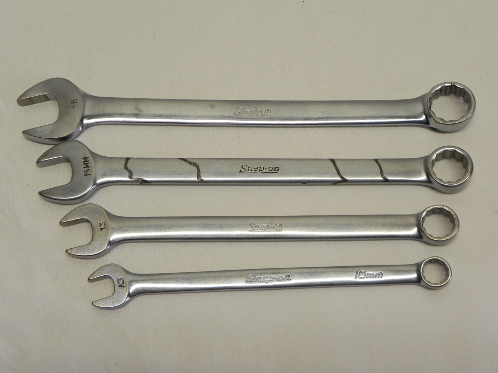 Snap-On 4 Piece 12 Pt Metric Flank Drive Combination Wrenches OEXM Series