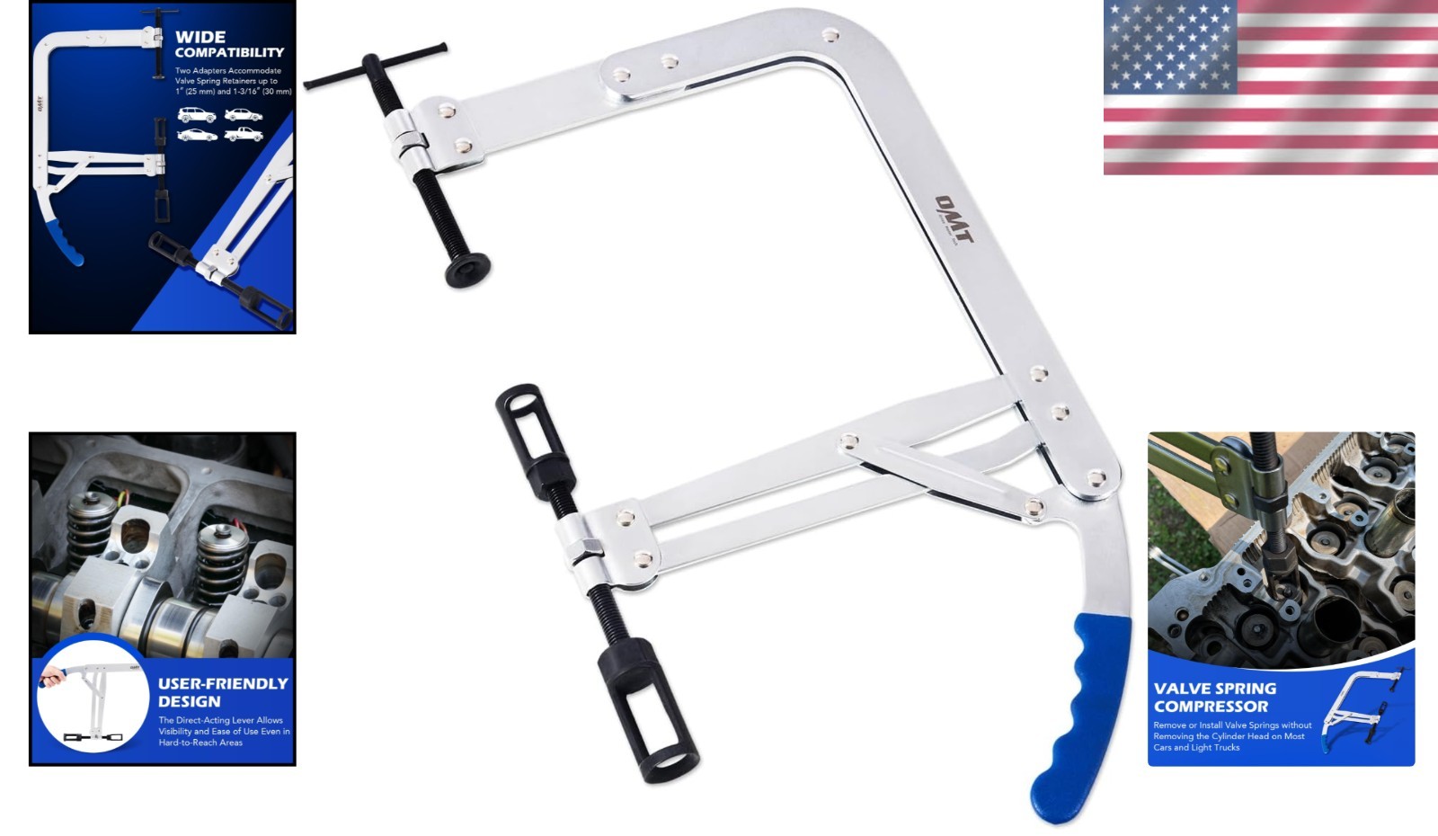 High Efficiency Valve Spring Compressor Set with Comprehensive Adapters Included