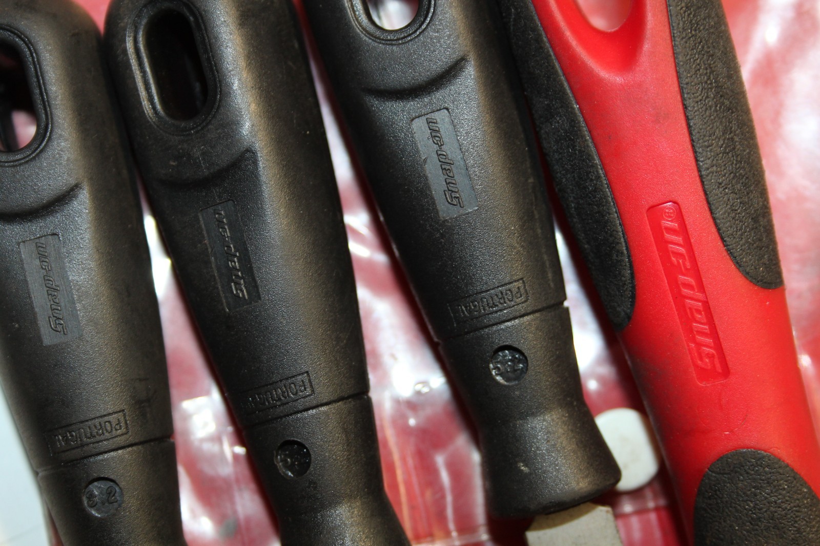 SNAP-ON TOOLS 4 pc RED/BLACK Grip Handle Miniature Key File Set