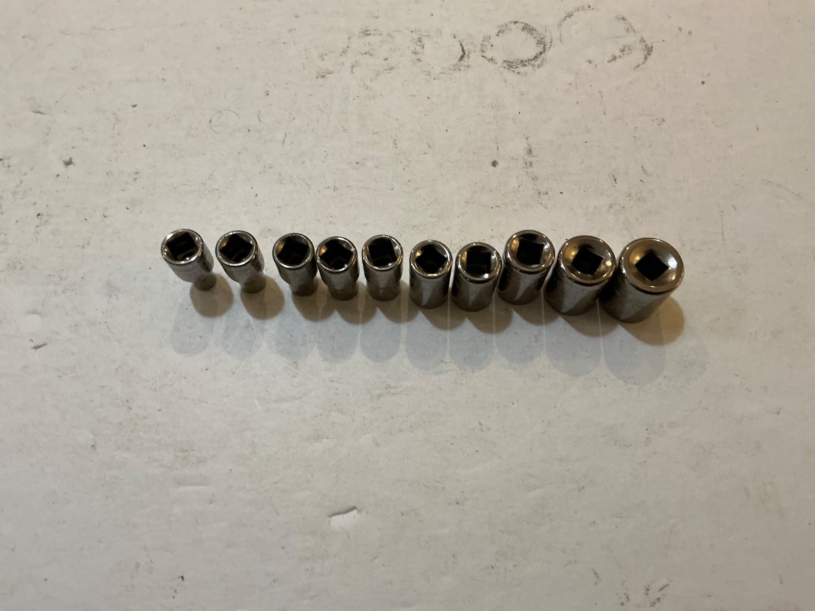 Vtg Craftsman 10 pc 1/4″ dr shallow 6 pt metric socket set 4mm-12mm USA made