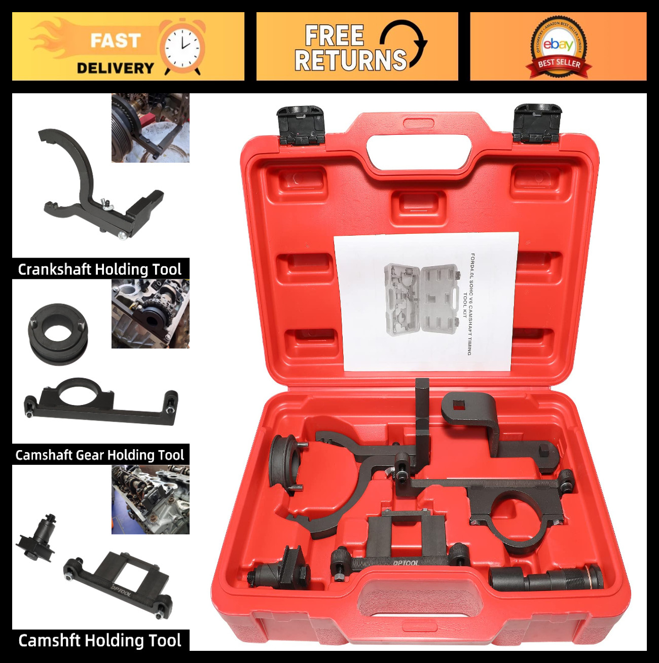 Camshaft Timing Tool Kit for Ford Land Rover Mazda 4.0L V6 – 8 Piece Set