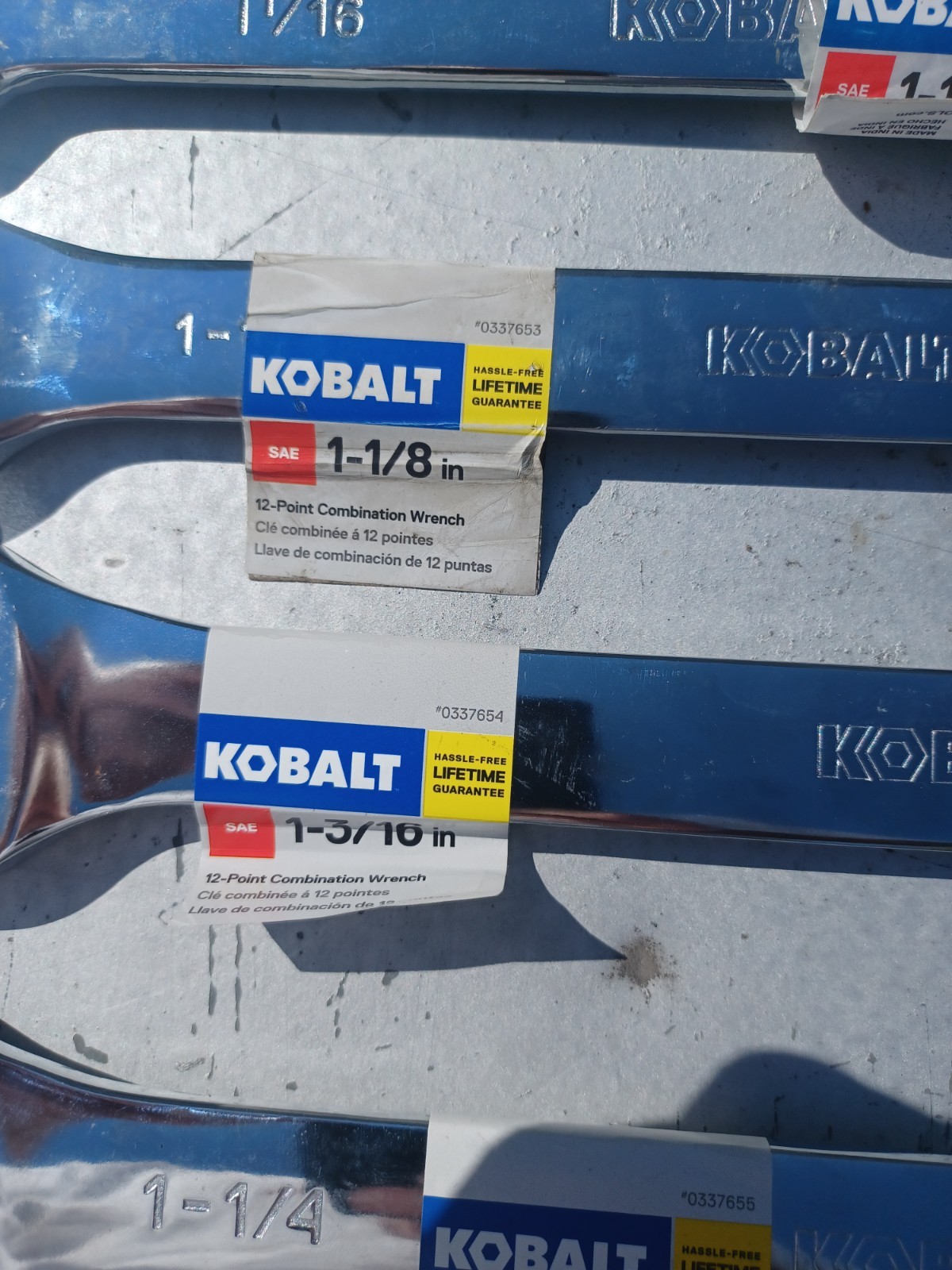 Kobalt SAE 9pc Wrench – 1-1/4, 1-3/16, 1-1/8, 1-1/16, 1, 15/16, 7/8, 11/16, 3/4