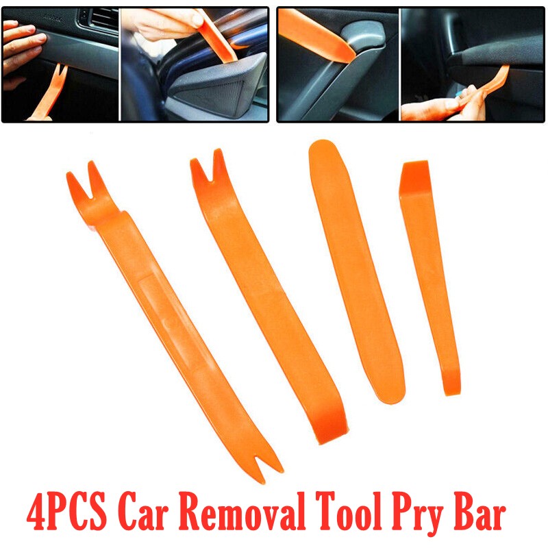 4Pcs Car Door Dash Radio Body Trim Removal Tool Pry Bar Panel Clip Installer Kit