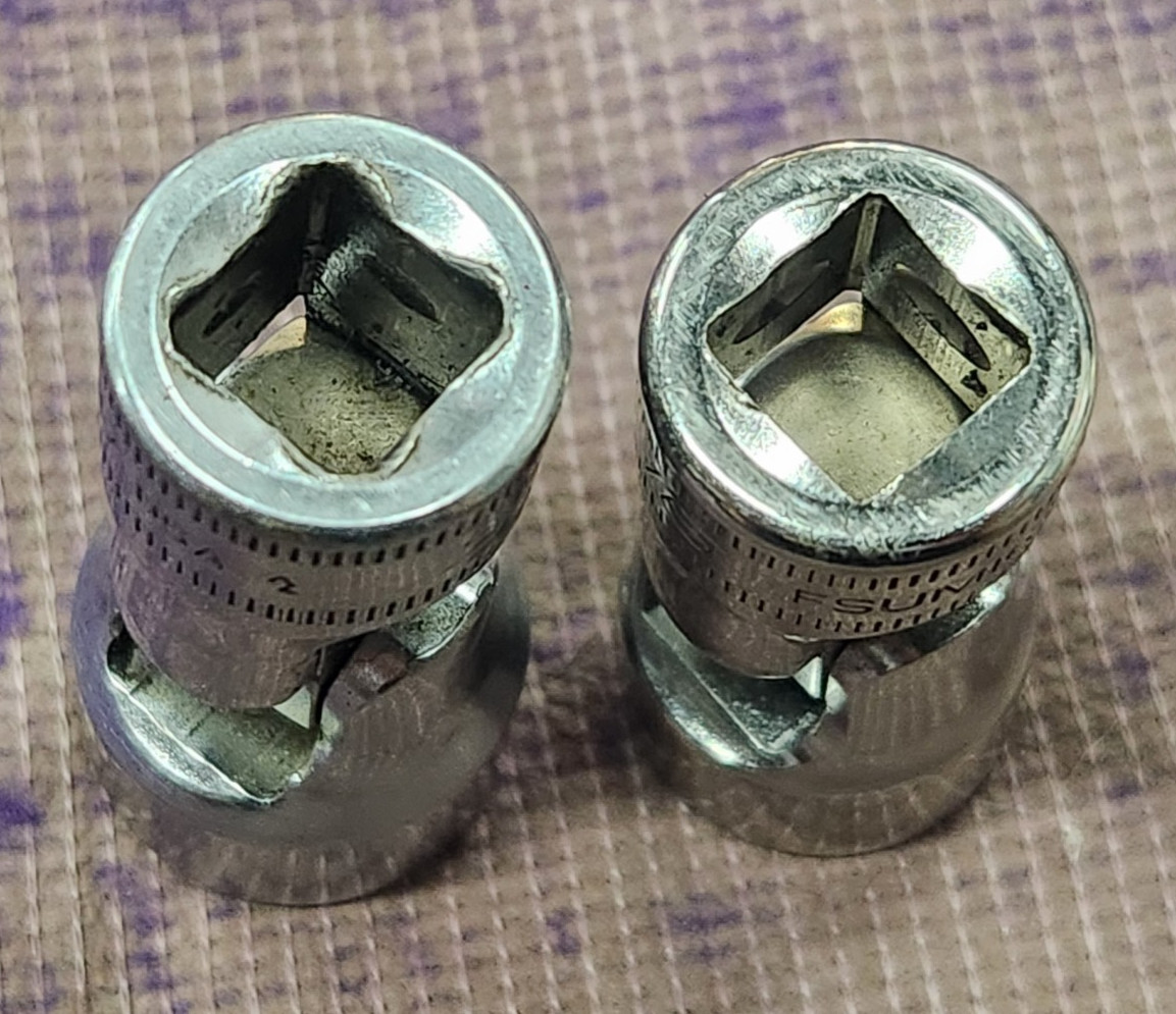 Snap On FSUM17 & FSUM16A 6 Point 3/8″ Drive Shallow Swivel Socket PAIR