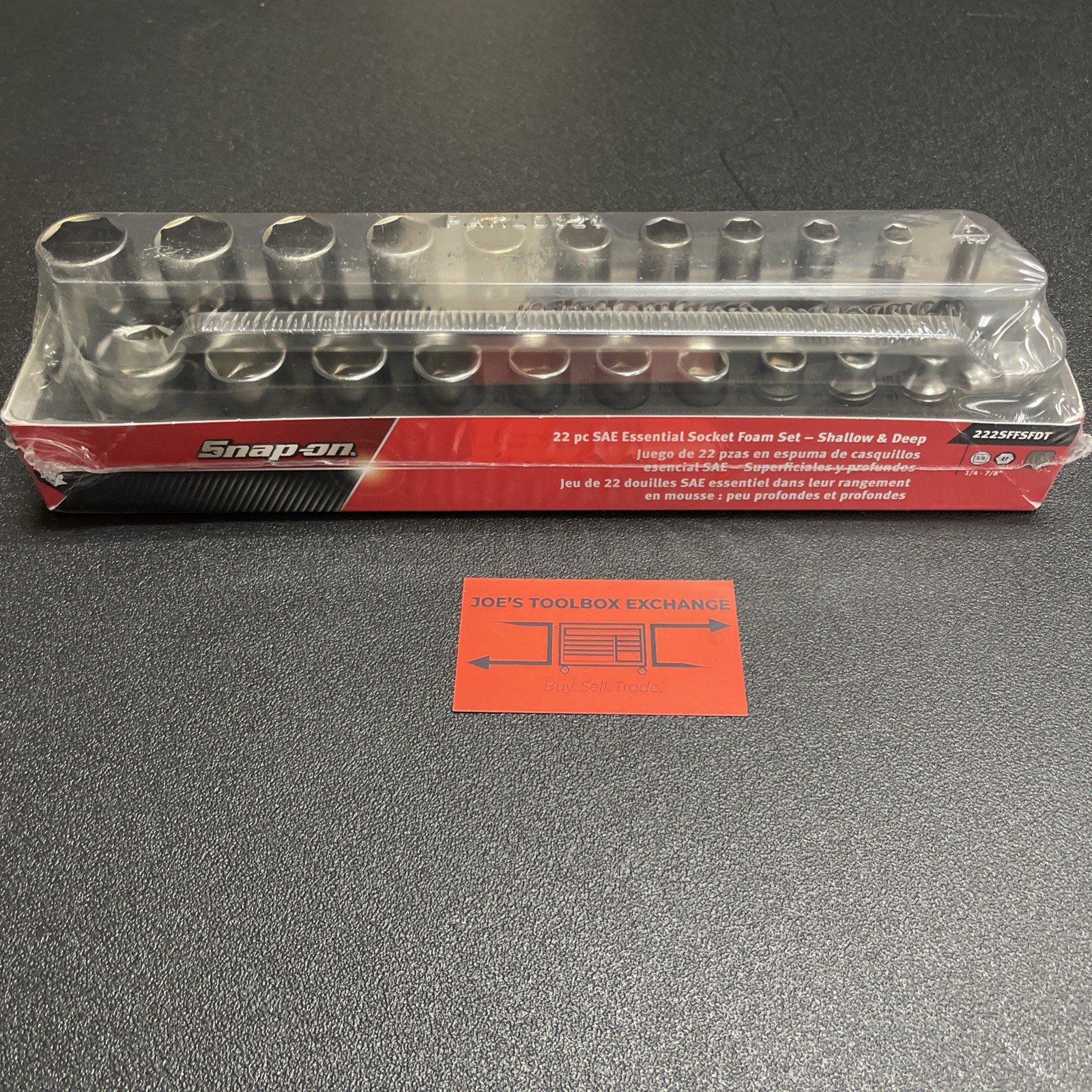Snap-on Tools 222SFFSFDT 22pc 3/8″dr 1/4-7/8″ Shallow/Deep Socket Foam Set