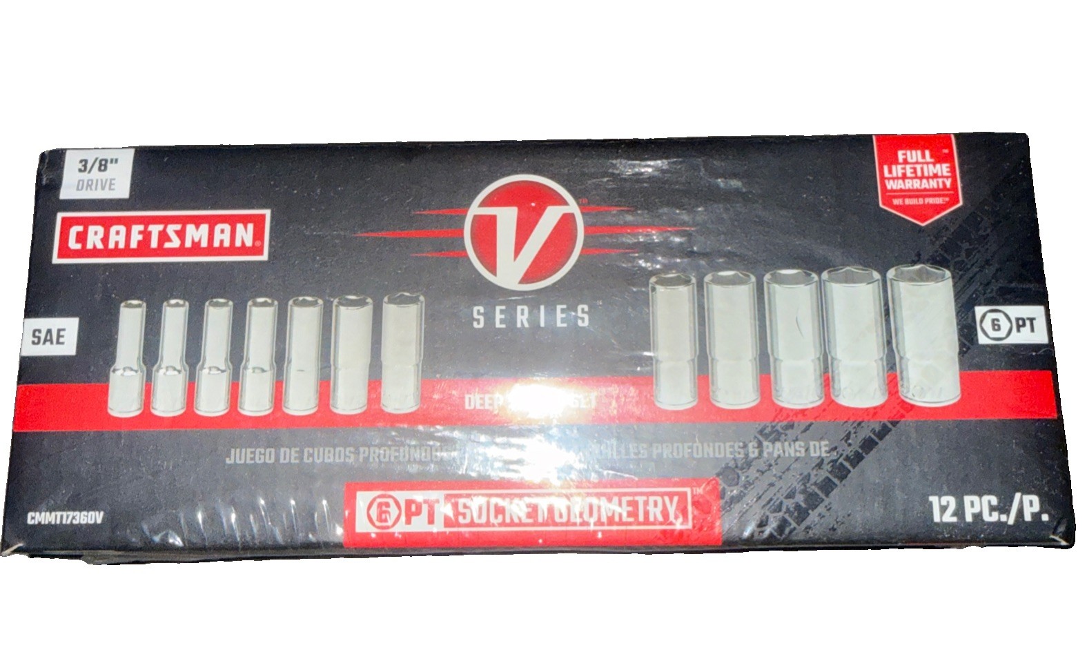 12 Pieces CRAFTSMAN V-Series METRIC MM Deep Socket 3/8″ Drive 6 Point CMMT17560V