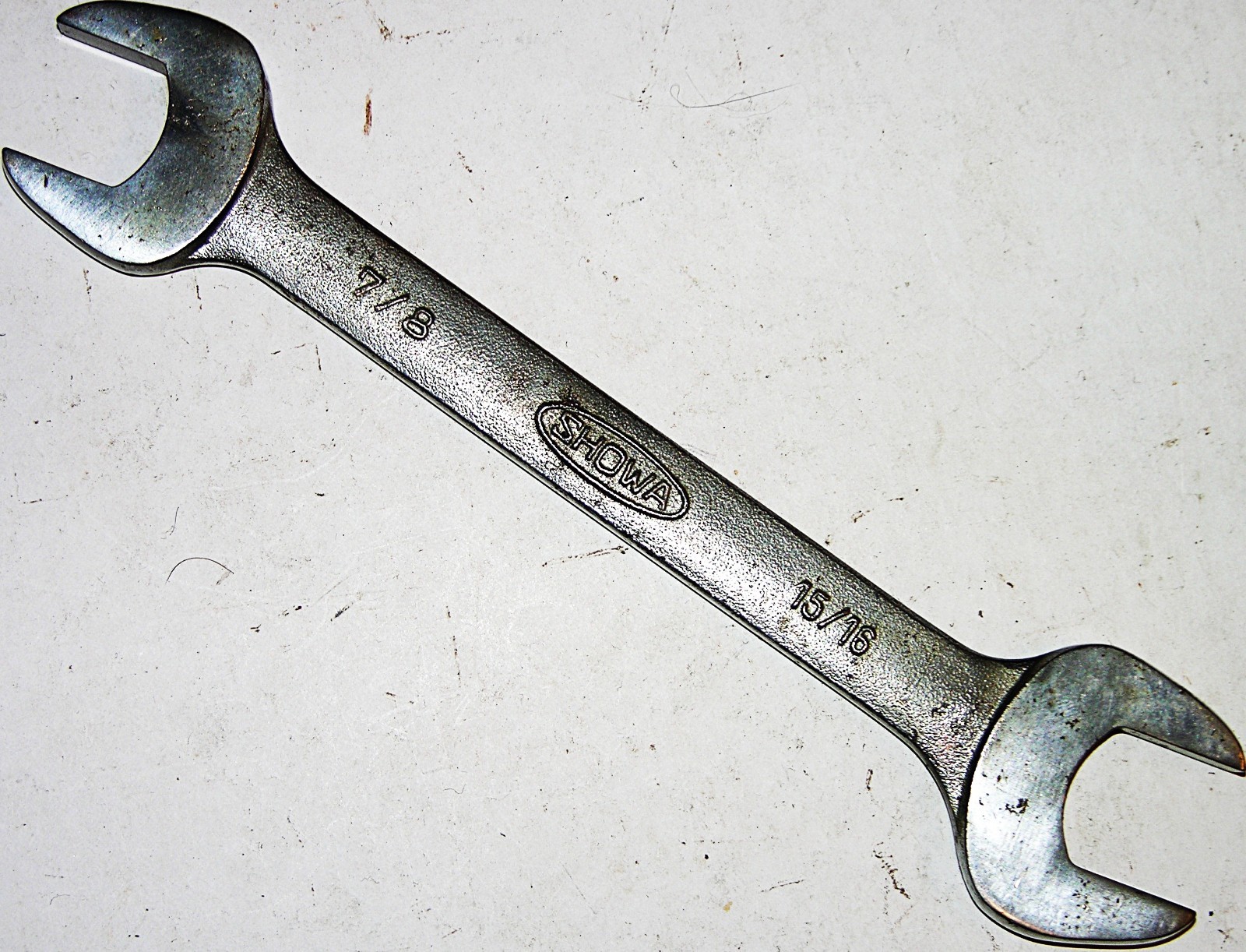 SHOWA Double Open End Wrench ⅞” x 15/16” 9¼” OAL Drop Forged Steel #45