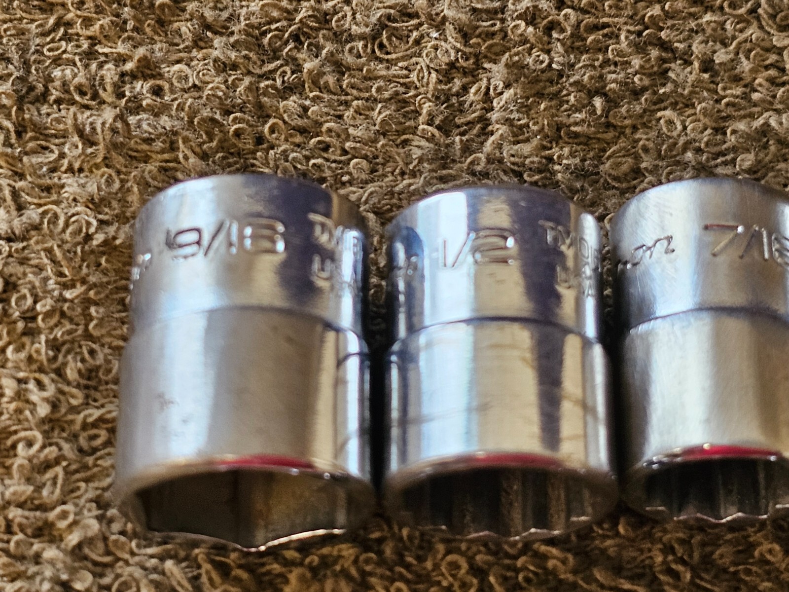 10 Snap On Socket 1/4″ Drive TMD SAE 9/16 1/2 7/16 3/8 11/32 5/16 6 12 Point USA