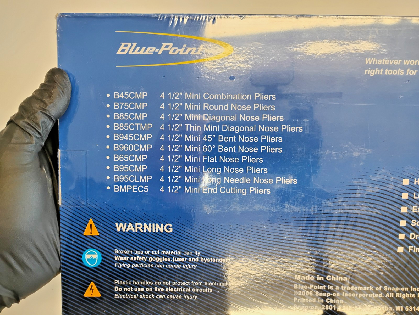 Blue Point Tools BMPL1000 NEW Miniature Cutter & Plier Set 10PC Blue/Grey