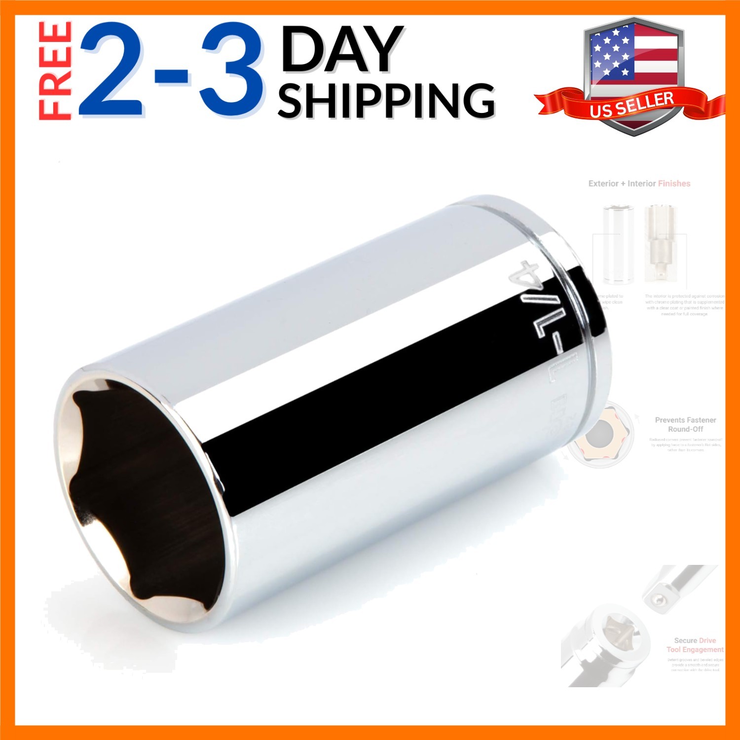 1/2 Inch Drive x 1-1/4 Inch Deep 6-Point Socket |