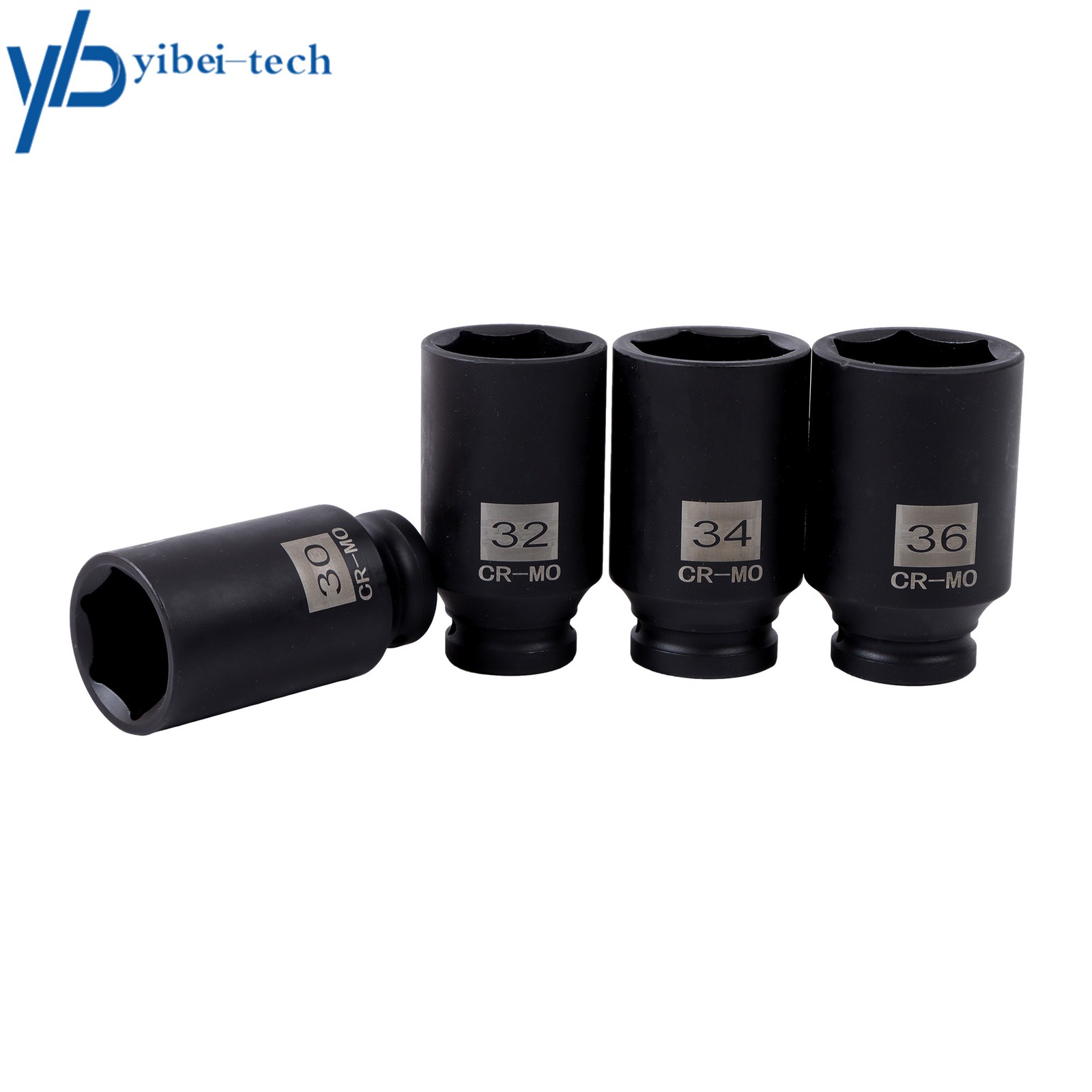 1/2» Drive Deep Spindle Axle Nut Impact Socket Set 12 point 30mm 32mm 34mm 36mm