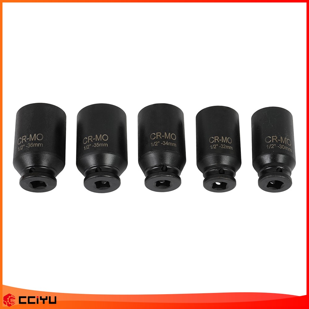 1/2″ Deep Spindle Axle Nut Socket Set 12 POINT METRIC 30 32 34 35 36mm 5pcs