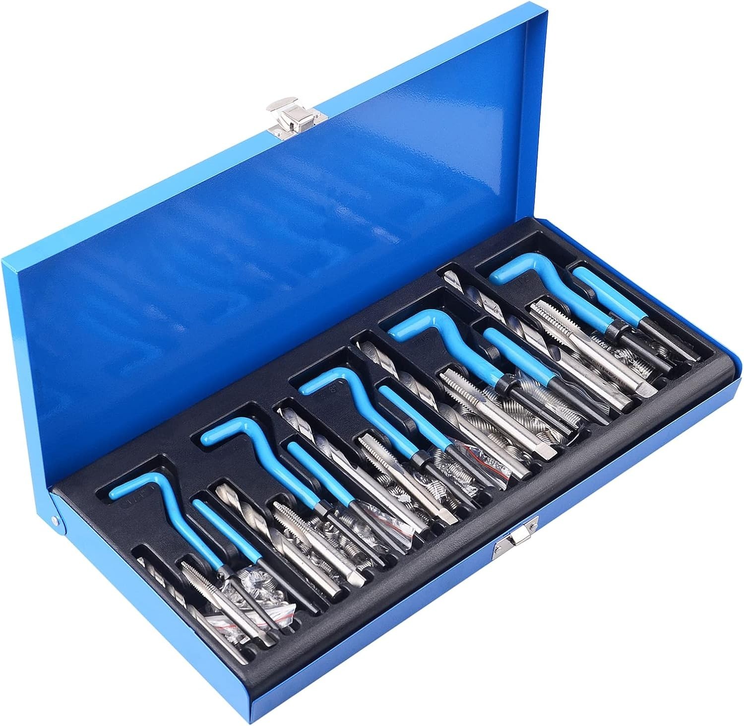 131PC SAE Thread Repair Kit, HSS Drill Helicoil Kit Standard, 1/4″ 5/16″ 3/8″ 7/