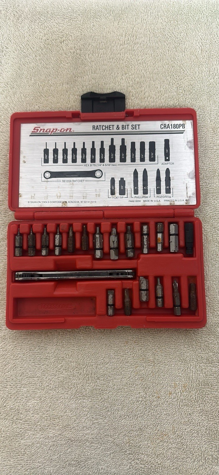 Snap On Offset Driver Set Ratchet & Bit Set CRA180PB MSRP 525