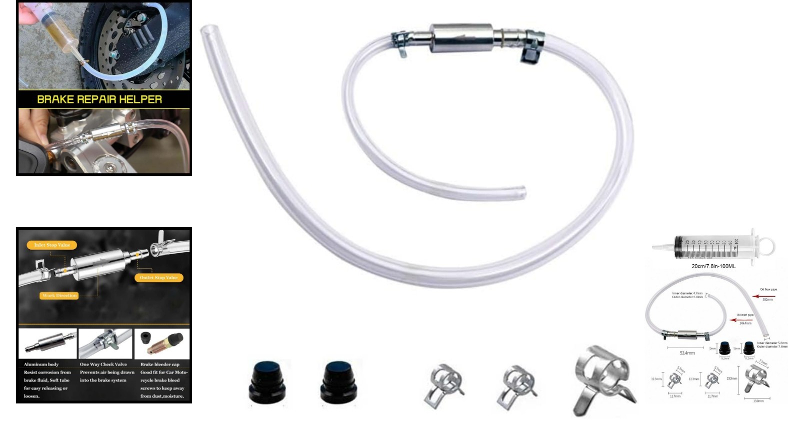 DIY-Friendly Brake Bleeder Kit with Tubing & Adapters for Quick Fluid Changes