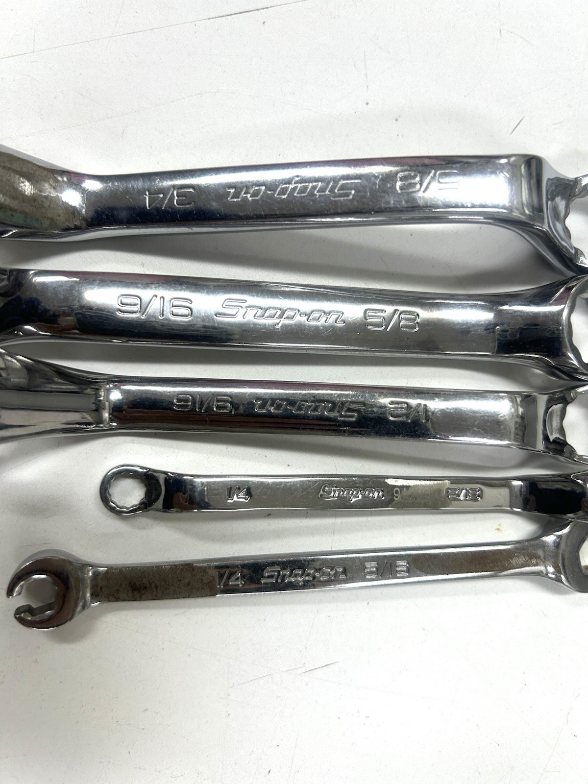 A-5299) Snap-on USA Box & Flare Nut Wrench Lot S103 S78 S71 No. 9 5-Piece