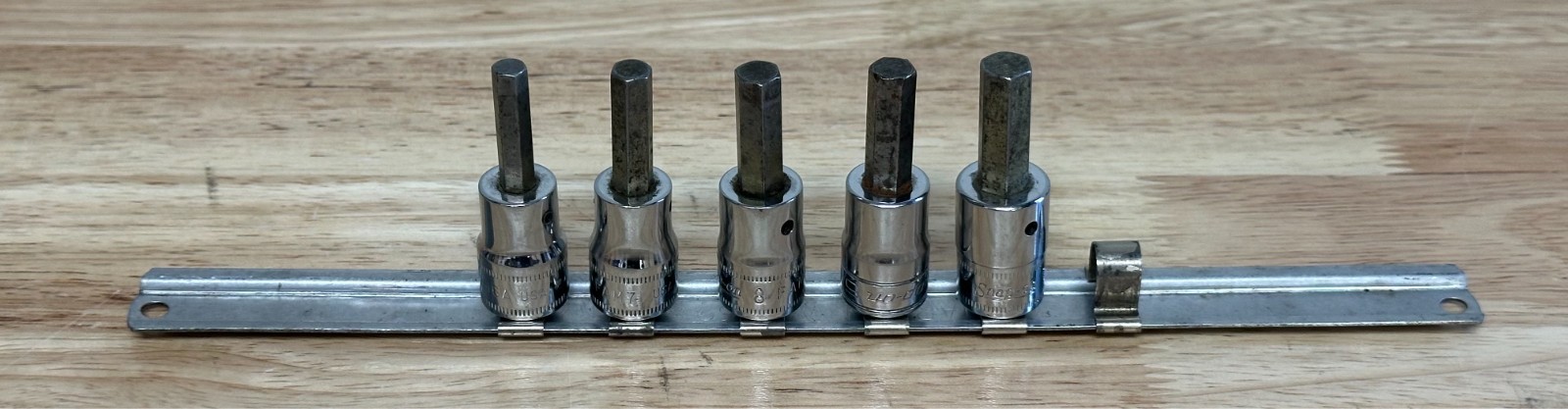 SNAP ON 5PC 3/8″ Drive Hex Bit Socket Lot FAM6A FAM7 FAM8A FAM9 FA10E