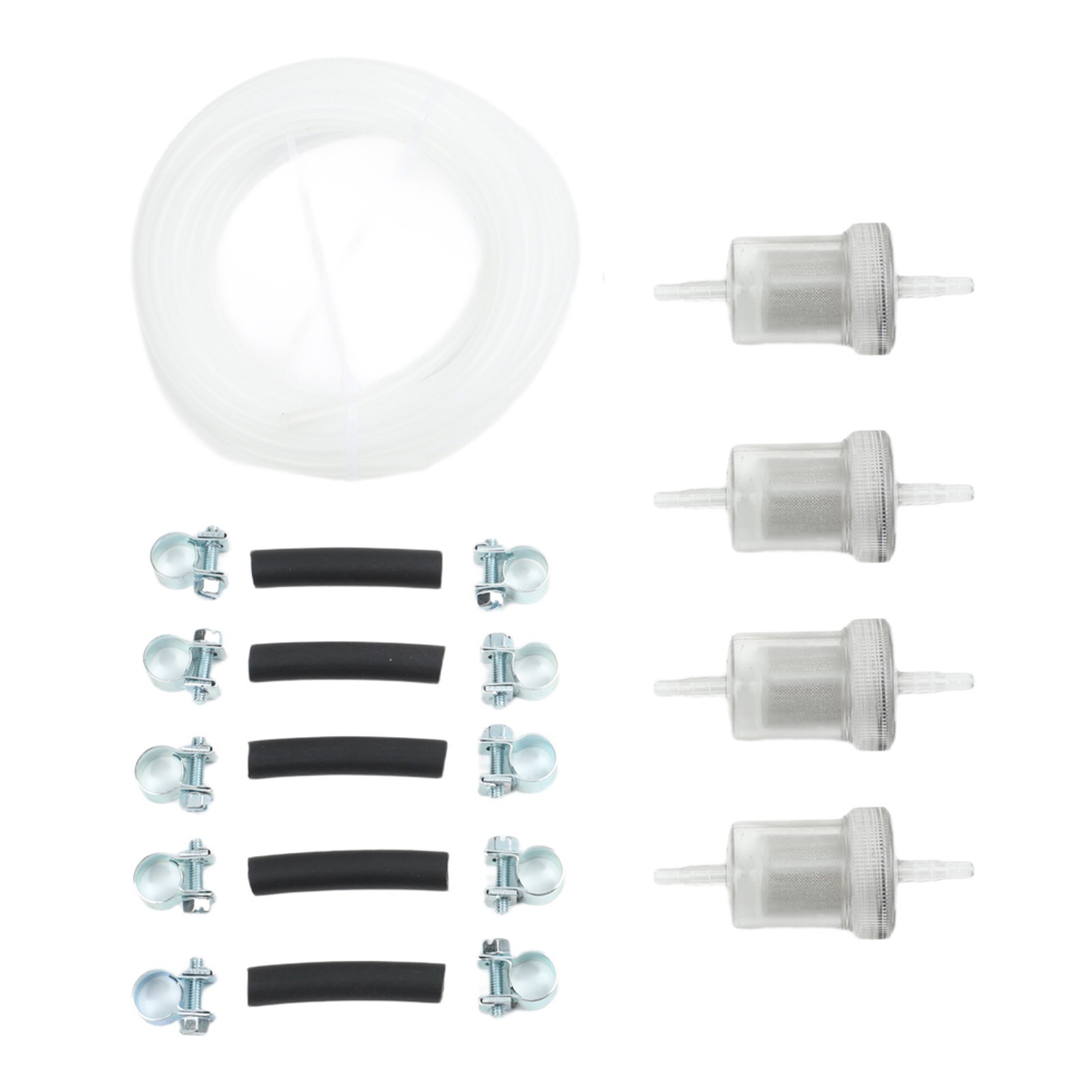 Complete Parking Heater Oil Pipe Repair Kit 4 Filters 4 Black Tubes and 8 Clips