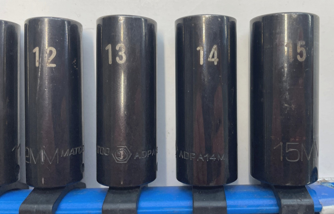 Matco Tools Non-Slip Deep 1/4″ Drive Impact Socket 12 Piece Set Metric 5-15mm