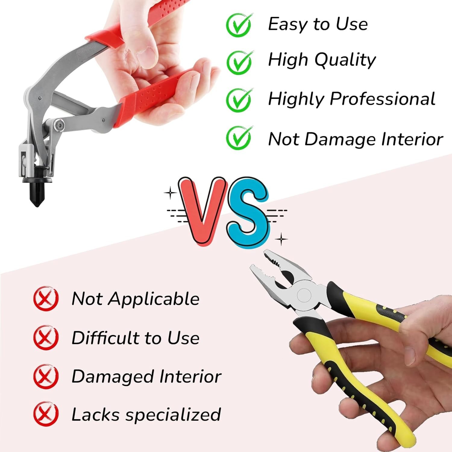 Auto Fastener Clip Removal Pliers Car Clip Pliers Trim & Door Panel Removal Tool