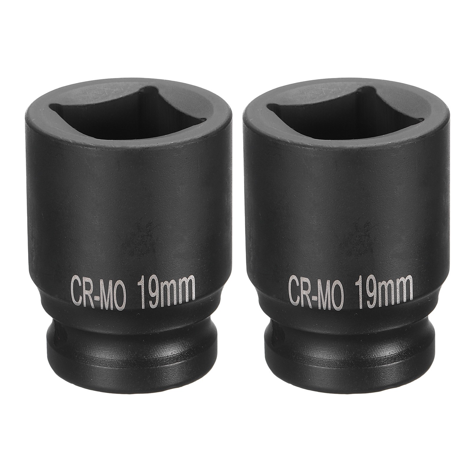 2pcs 4 Point Square Socket 1/2″ Drive 19mm Metric CR-MO Impact Wheel Socket