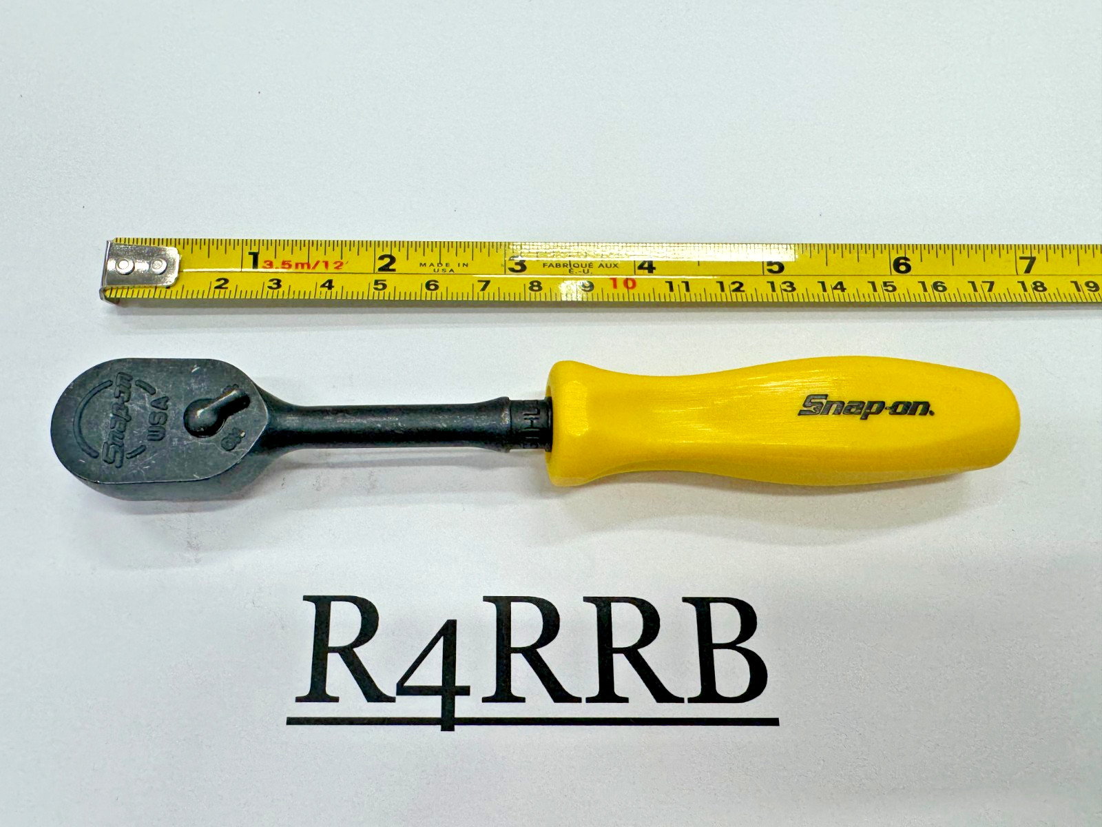Snap-on Tools RARE CLASSIC YELLOW 1/4″ Drive Hard Grip Black Ratchet GTHLD72Y