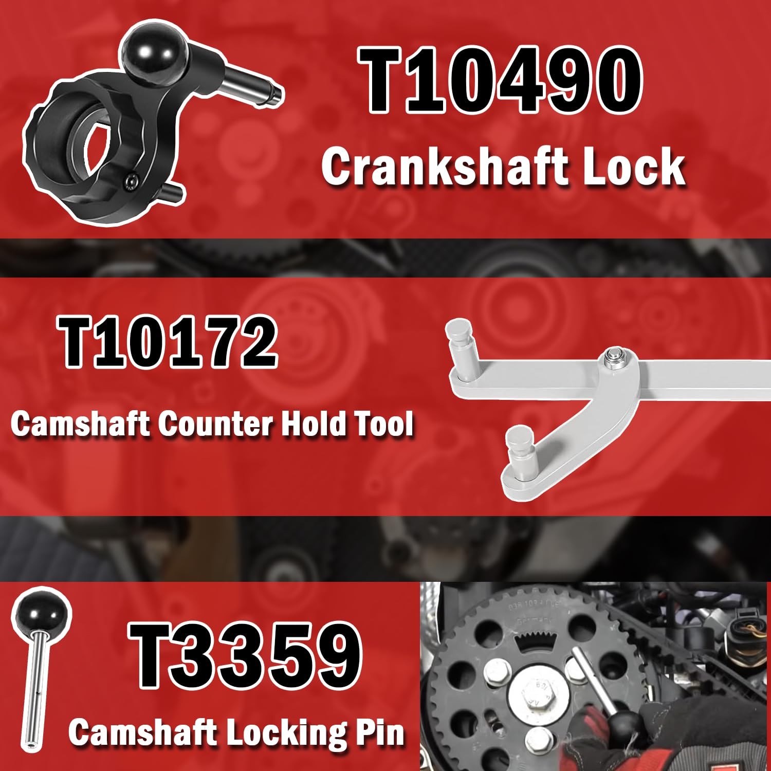 3830 Camshaft Timing Belt Tools Kit for 2015+ Volkswagen TDi EA288 Diesel Engine