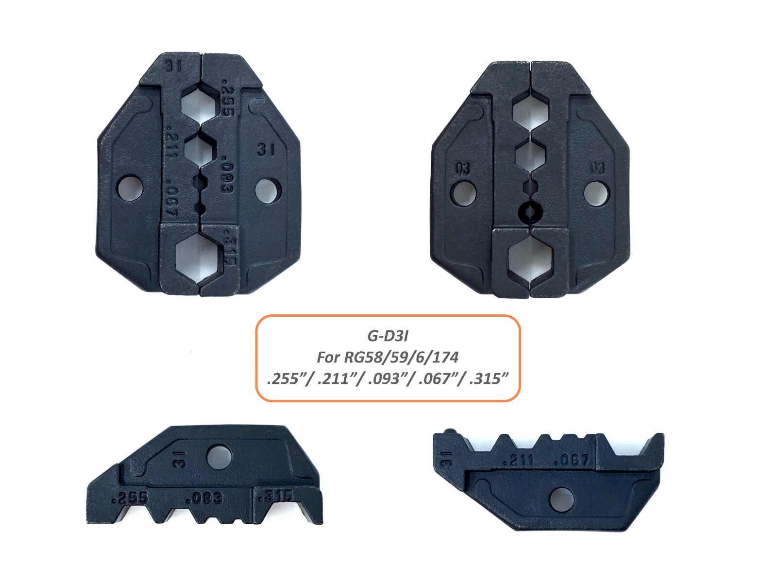 Interchangeable Ratchet Crimping Tool G-LFM + Dies HT-3J & HT-3I Belden 8218