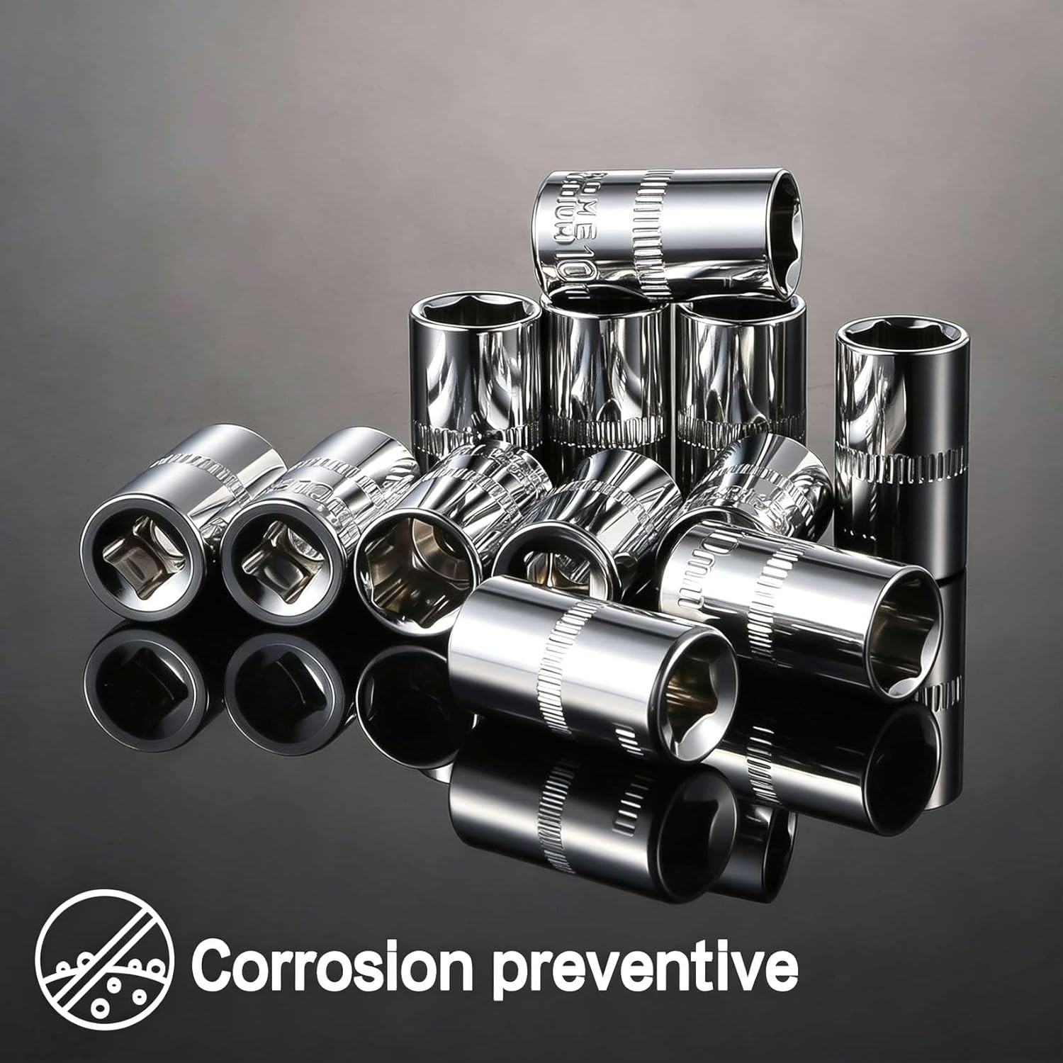 2Pcs Shallow Socket 1/4 Inch Drive 10mm socket 6 Point -CORROSION RESISTANCE