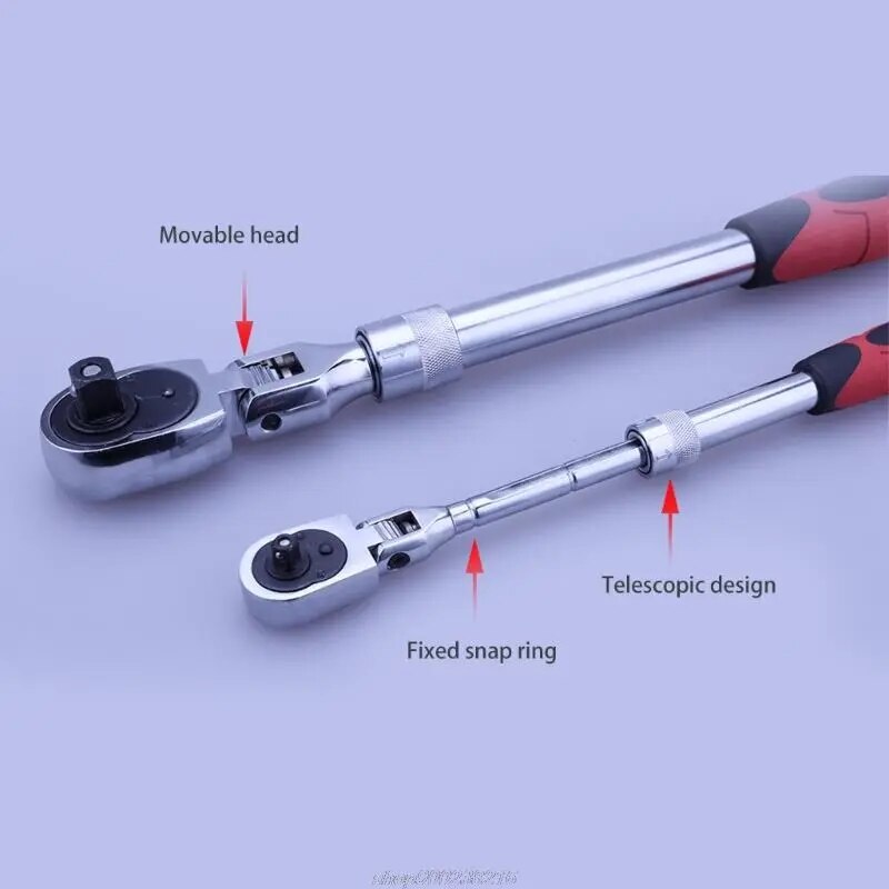 Flexible Head Carbon Ratchet Wrench Set – 1/4, 3/8, & 1/2-Inch Drives Extendable
