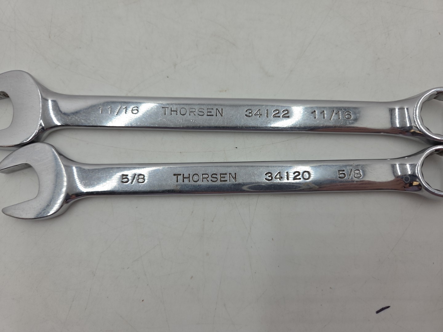 8 Pc. Thorsen Combo Wrench Set SAE 1/4, 5/16, 7/16, 9/16, 5/8, 11/16, 13/16, 7/8