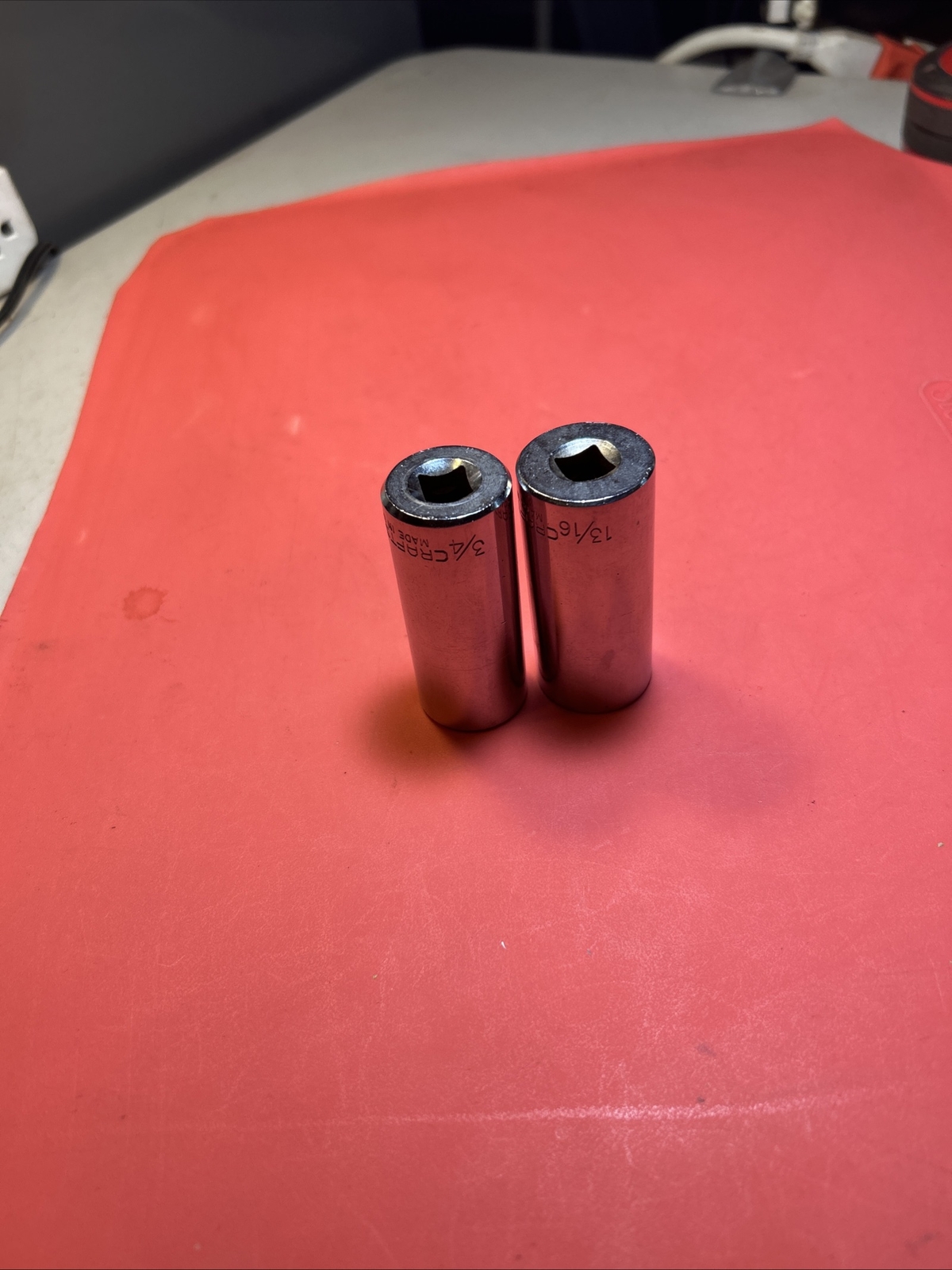 Craftsman – Lot Of 2 Deep Sockets,3/8″ Drive, (-EE- Series) 3/4” & 13/16” USA