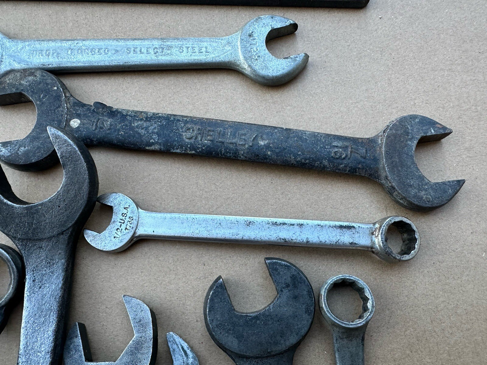 Vtg USA Combo Wrench Mixed Lot SAE Metric 6pt 12pt Deere Shelley Specialty Etc