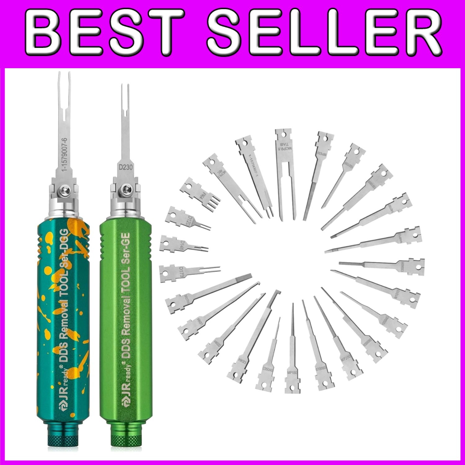 Versatile Dual-Head Terminal Extraction Tool Kit for Deutsch & Molex Connectors