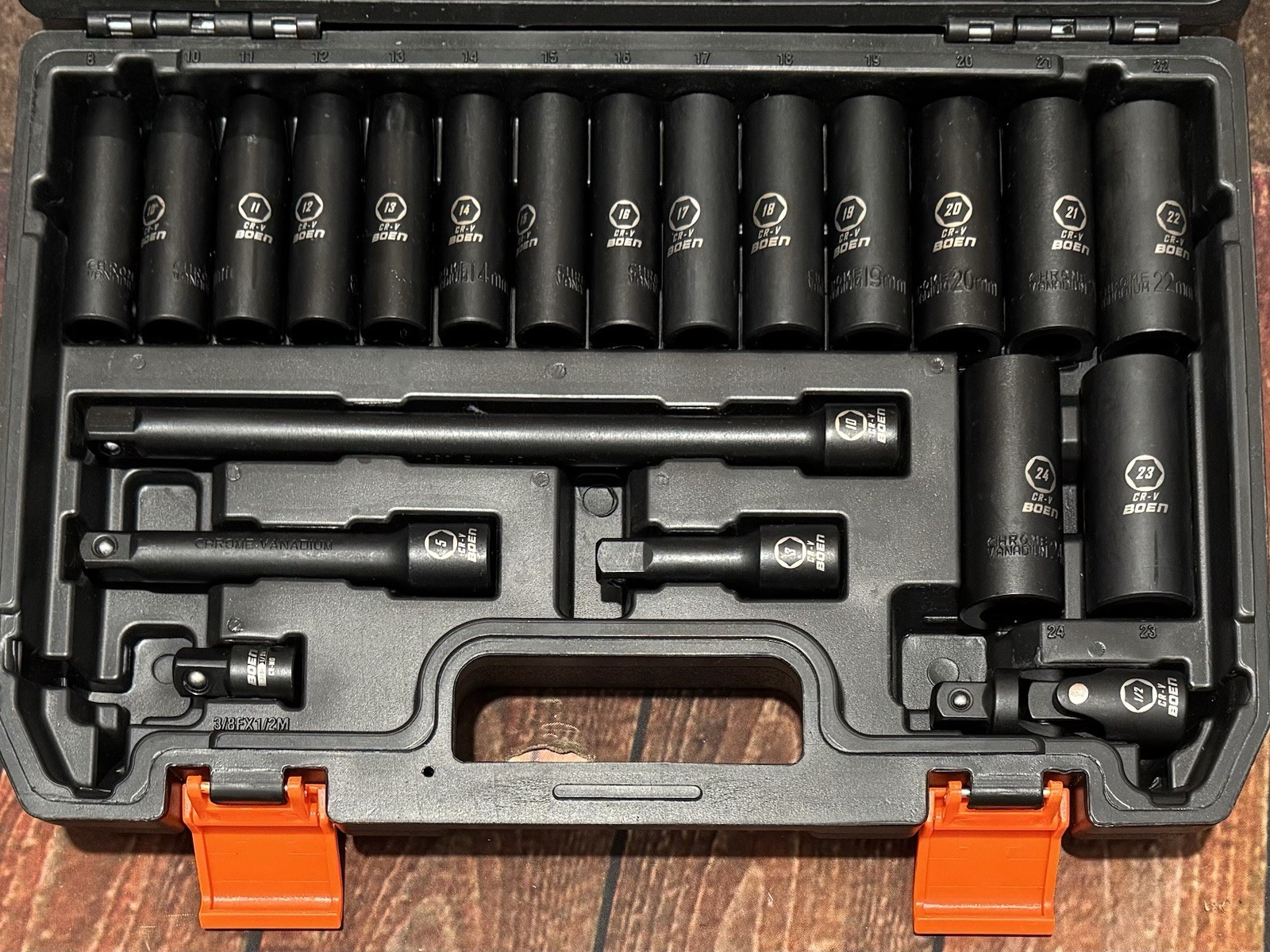 BOEN 35pc 1/2in. Drive SAE/Metric Deep Impact Socket Set