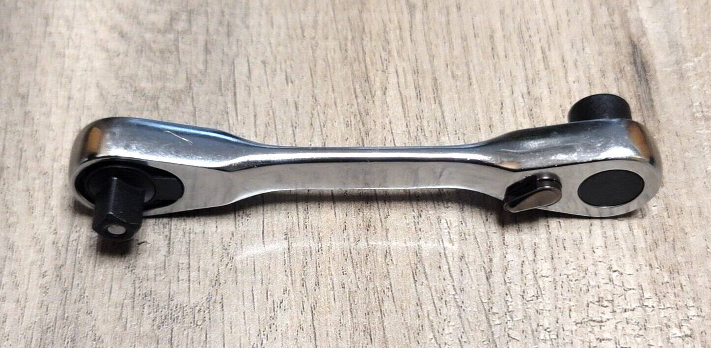 Micro Ratchet Tool Dual End 1/4″ Hex Bit Ratchet + 1/4″ Sq Quick Release Ratchet