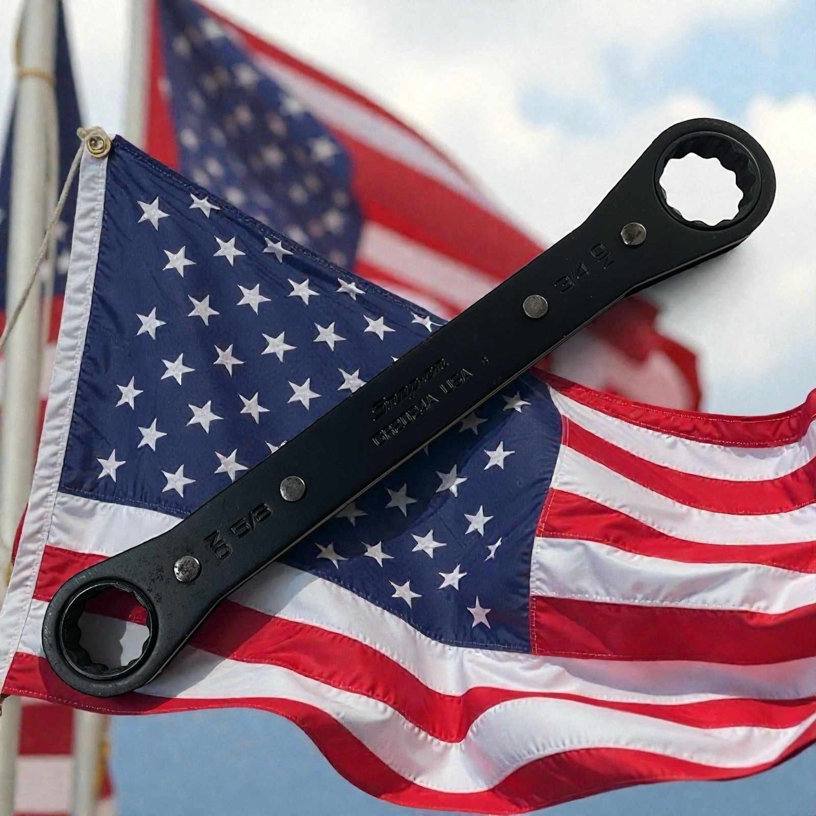 Snap-on Ratcheting Box Wrench 5/8″ x 3/4″ 12 Point GR2024A Black USA Made Marks