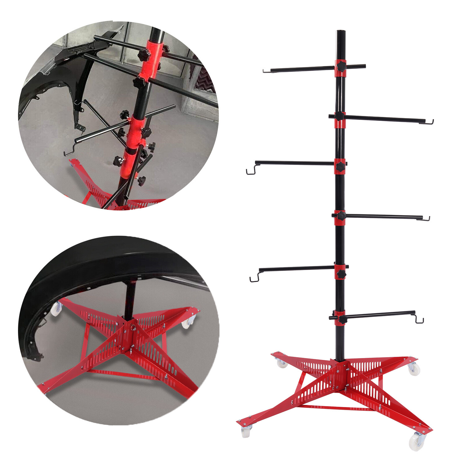 Auto Body Door Fender Panel Holder Tree Center Post Hang Paint Stand Adjustable