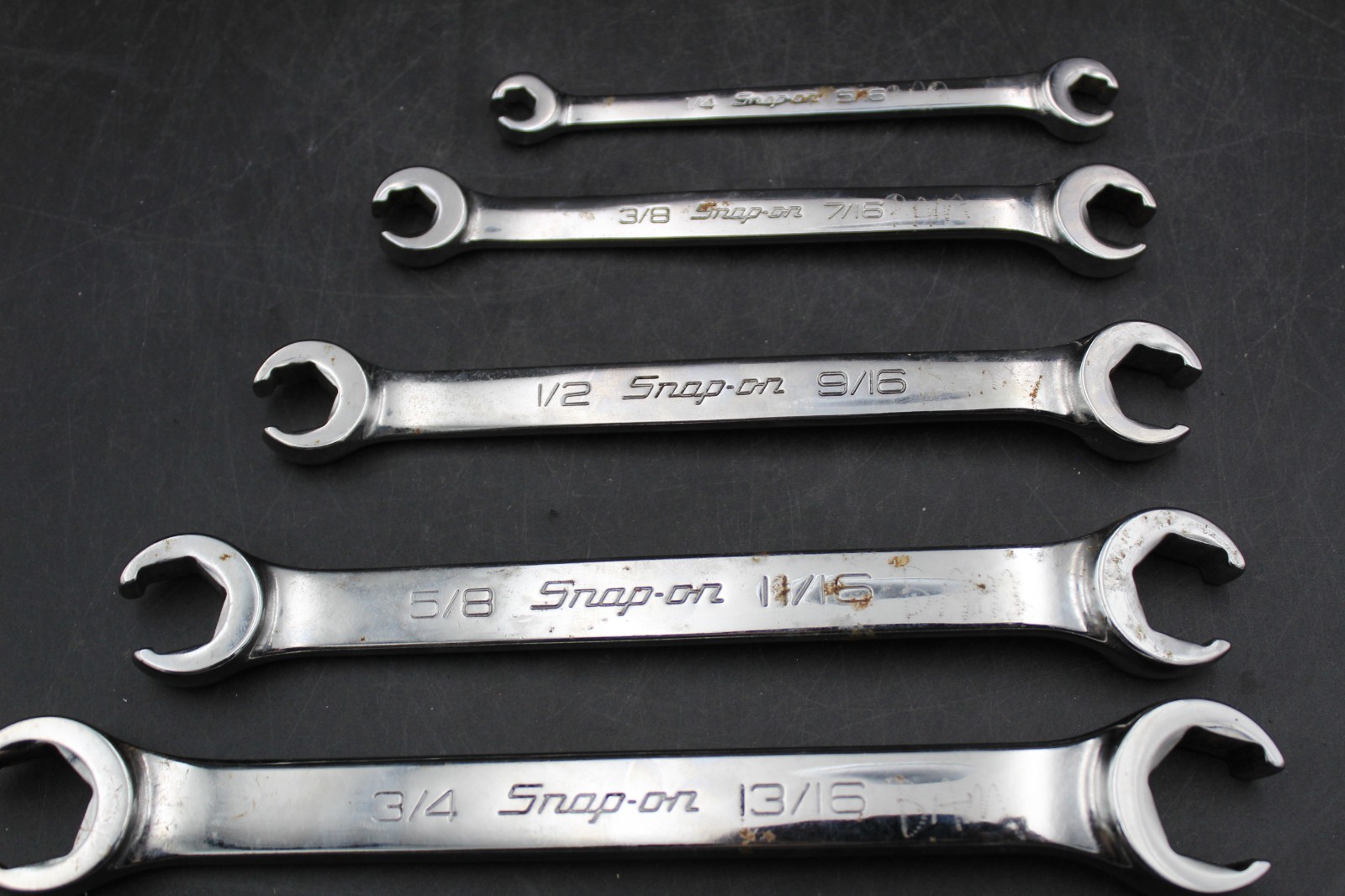Snap On Tools SAE Flare Nut Line Hose Double Wrench Set Lot Deep 6PT Offset