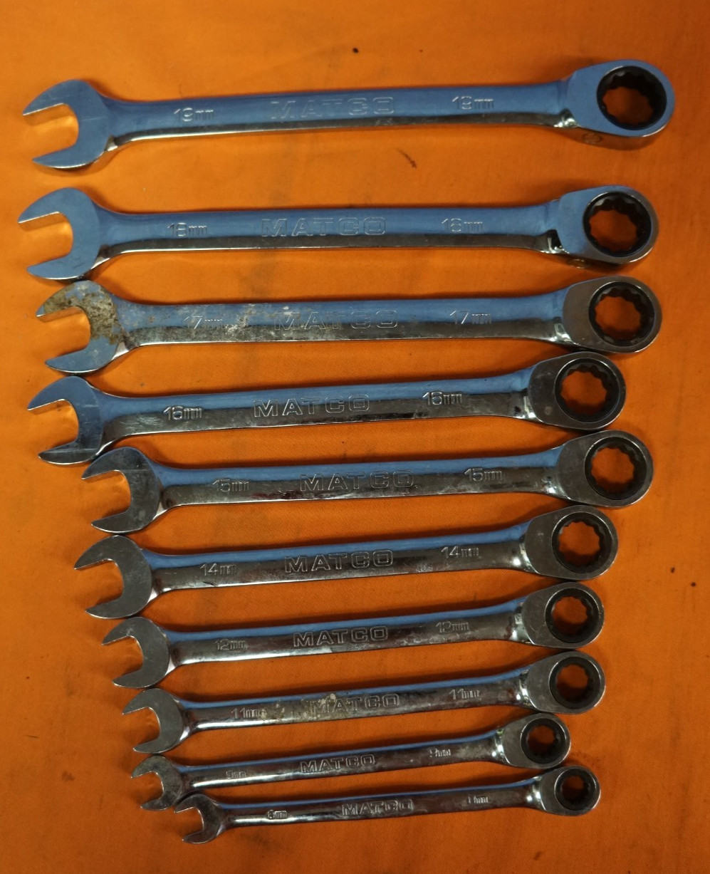 Matco Tools 7GRC19M2 Combination Wrench 10PC 8MM 9MM 11-12MM 14-19MM