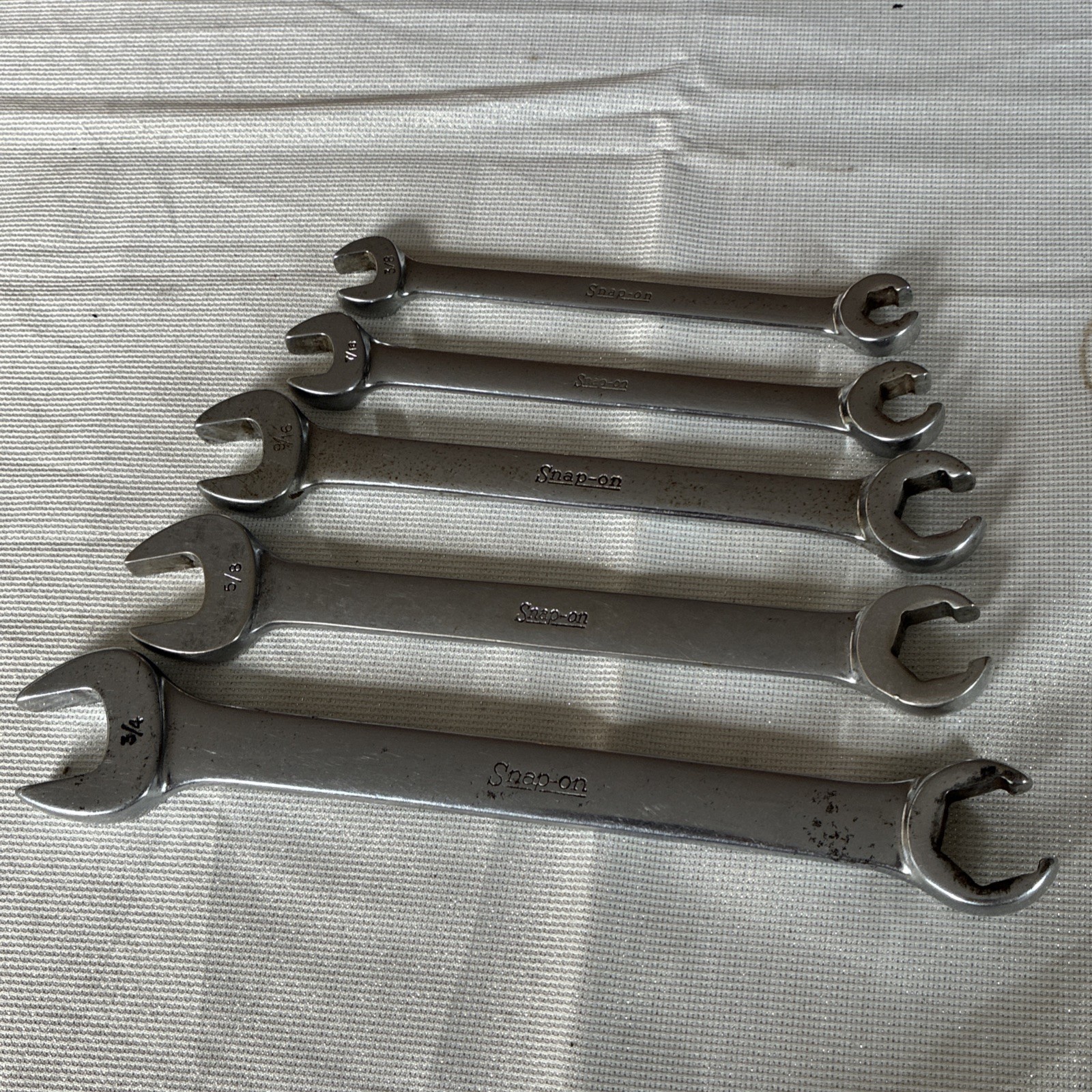 Snap-On Tools RXS SAE 3/8-3/4” Open-End Flare Nut Line Combination Wrench Set