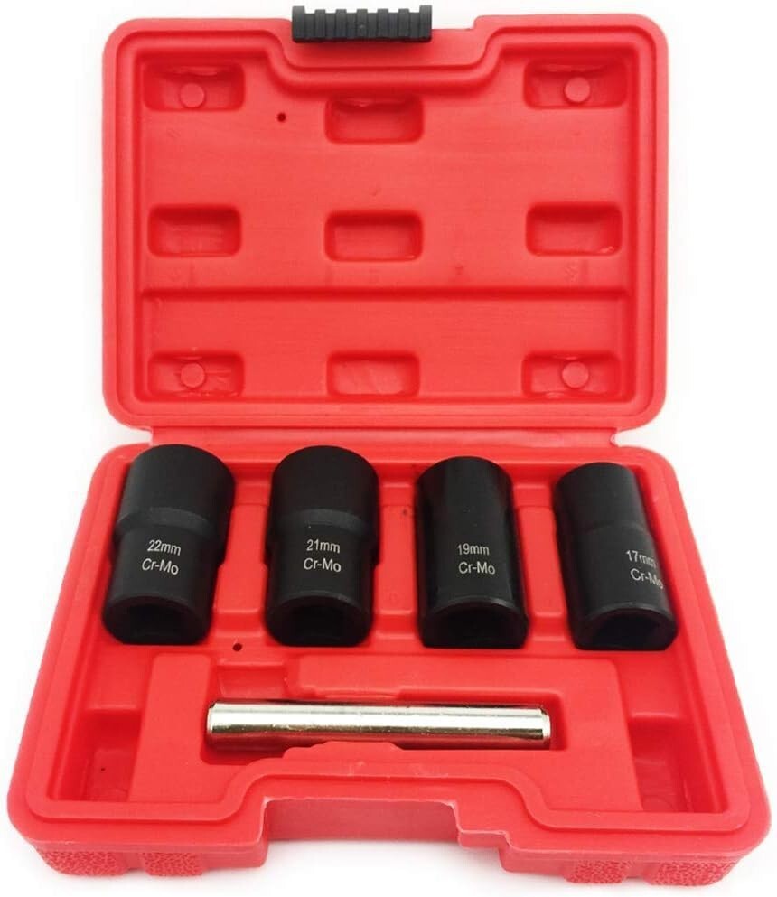 5Pcs Twist Socket 1/2in. Drive For Wheel Lug Nut Damaged Removal and Extractor