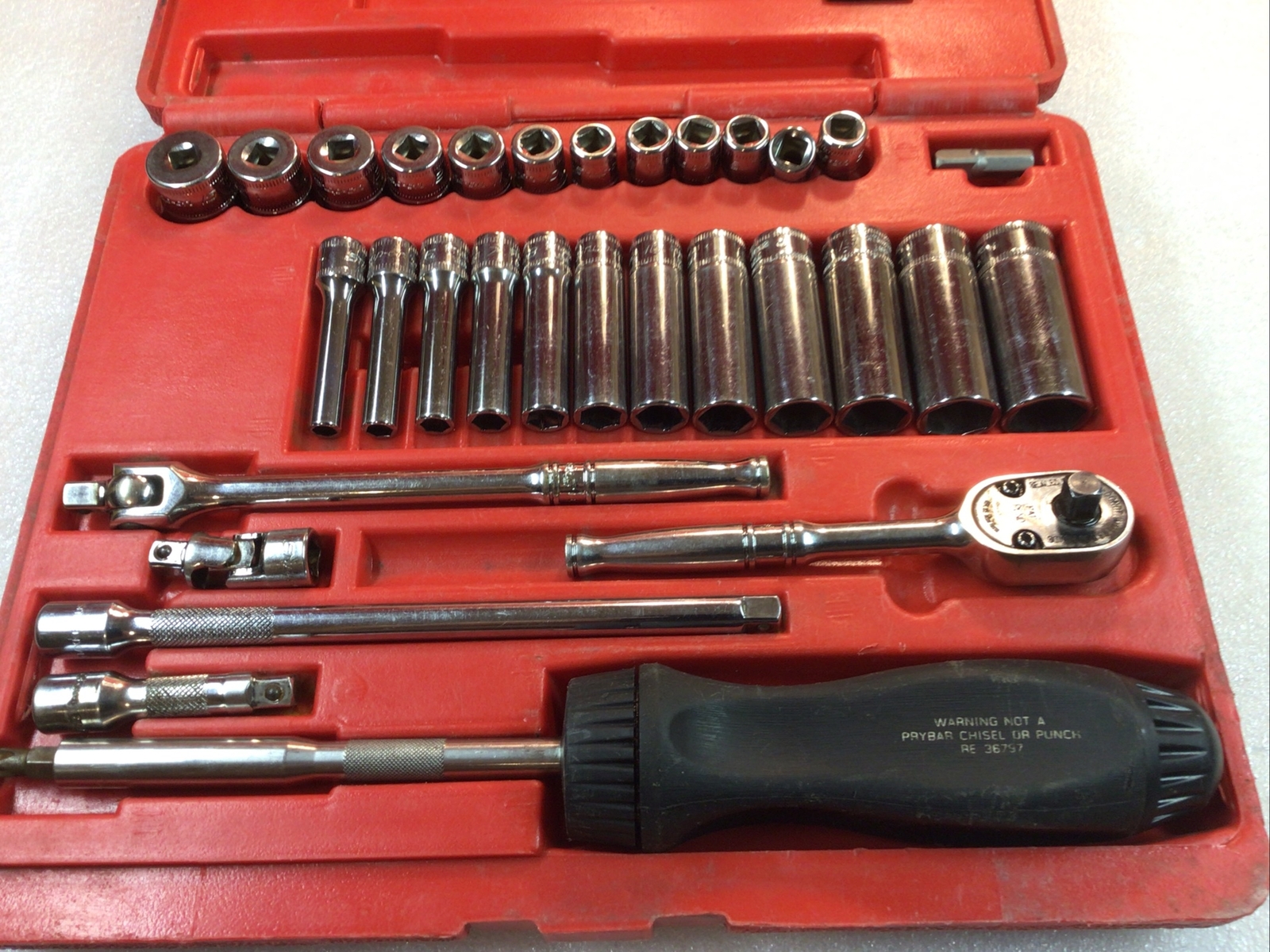 Snap On#131TMPB-31Pc.1/4”Dr.,6 Pt. Metric Deep/Shallow Gen. Svc. Socket Set-MINT