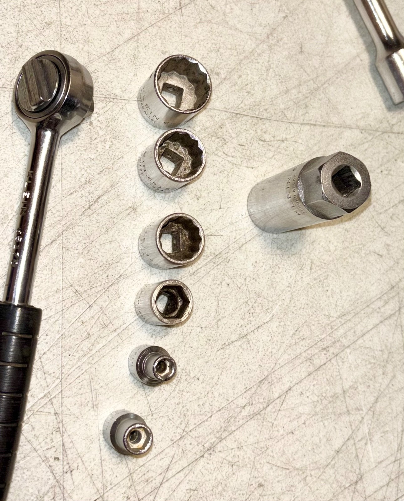 Mixed Lot Sockets Ratchet Extensions Craftsman Klein Snapon Apex & MISC 33 Piece