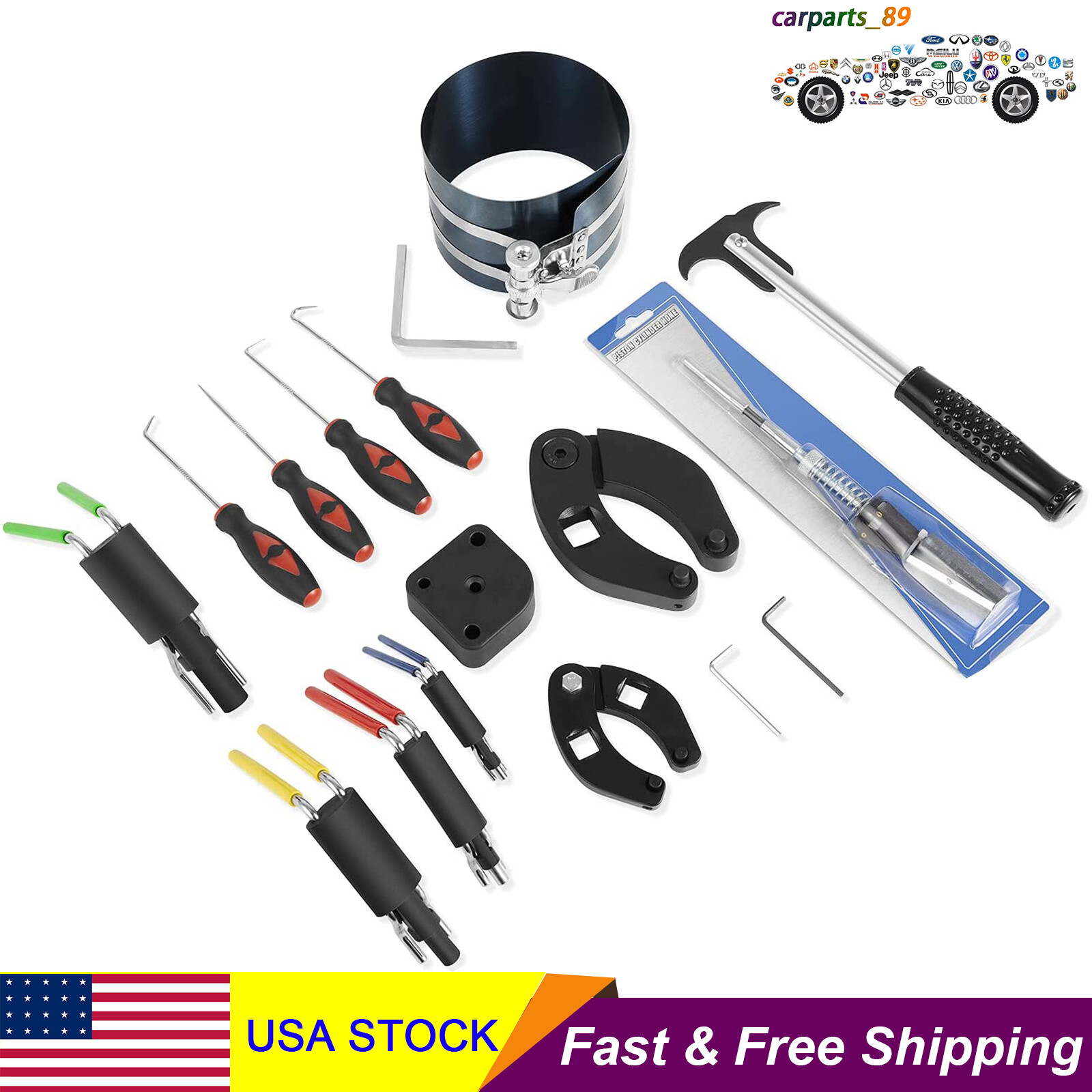 17Pcs Hydraulic Cylinder Repair Tool Kit For Hydraulic Cylinder Skid Steers ect.