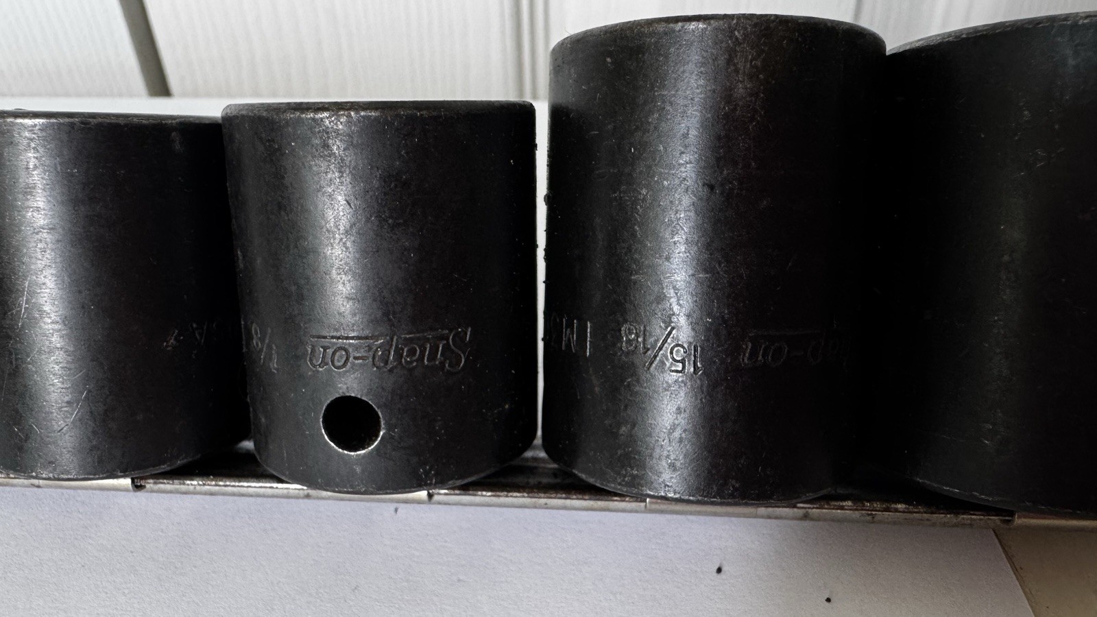Snap-on 11 Pc 1” Drive SAE Impact Socket Set 7/8” to 1-5/8” USA Rail