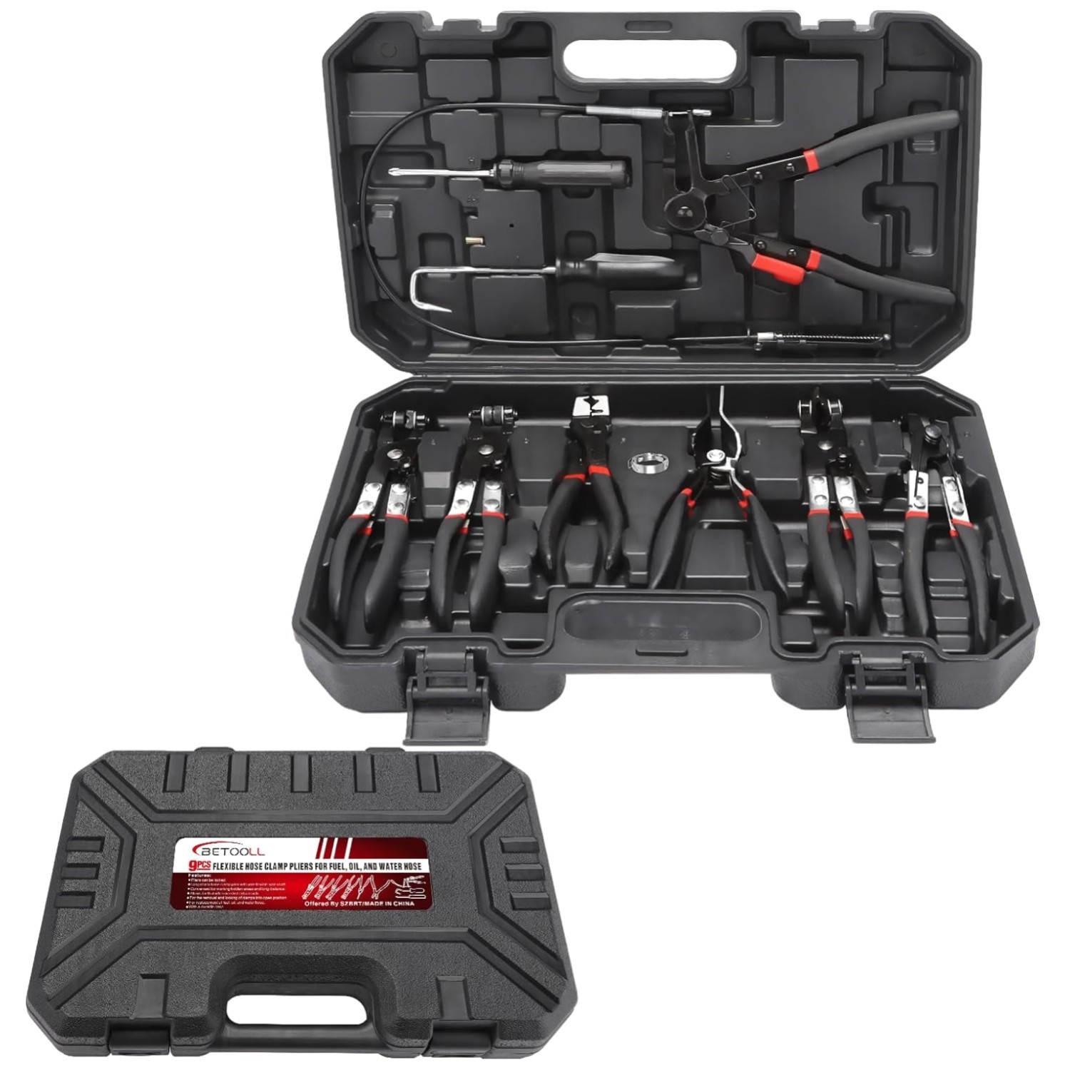 9pc Hose Clamp Pliers Set for Auto Repair & Plumbing