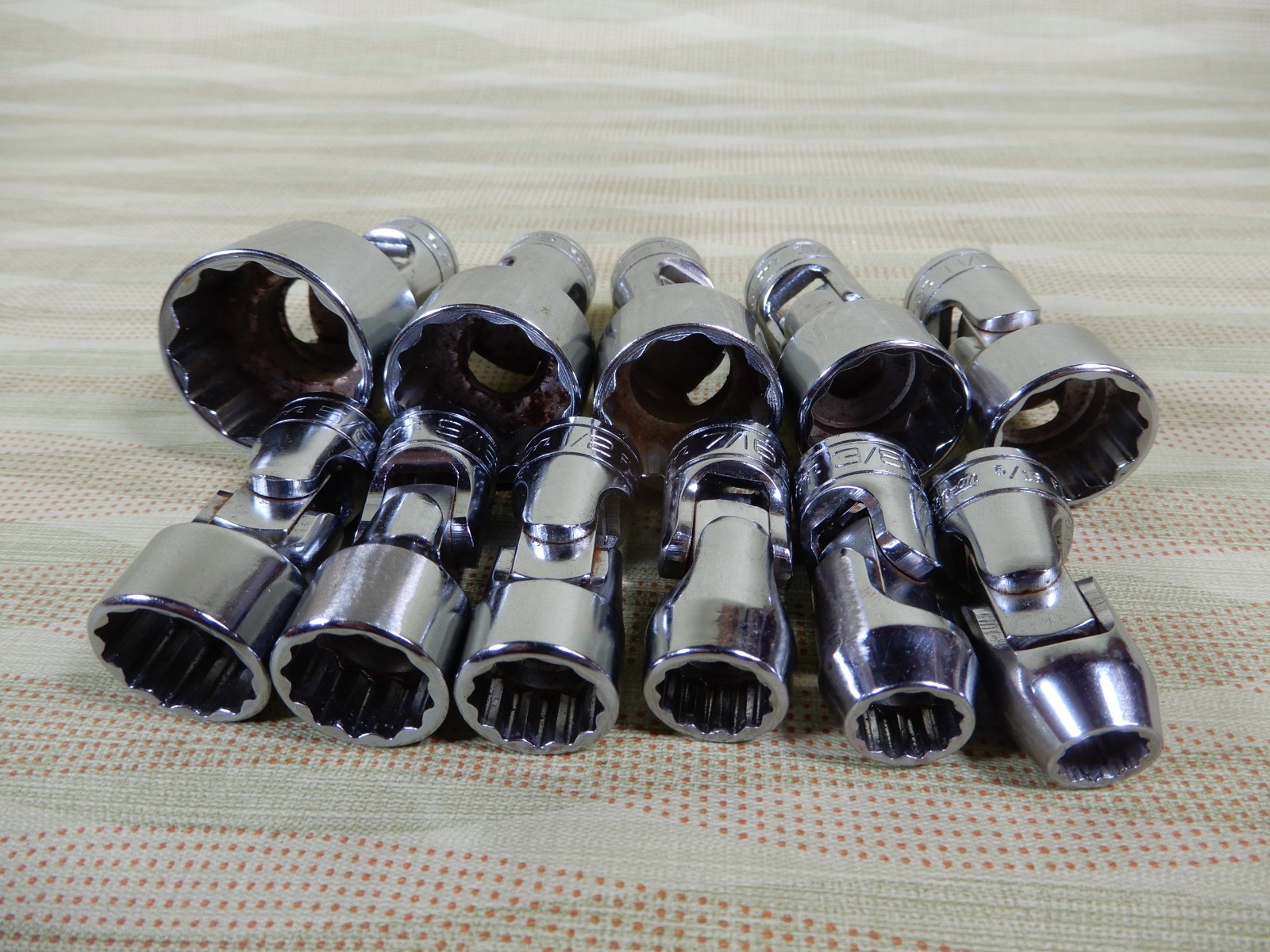 Snap-On Swivel End Socket Set 3/8 Drive 11 Pieces Great Condition VX
