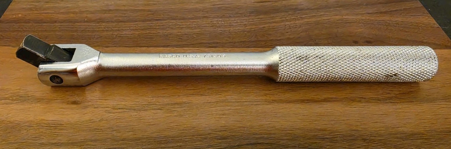 Vintage EASCO USA 731309 1/2″ Drive Flex Head Breaker Bar Knurled Handle 10″
